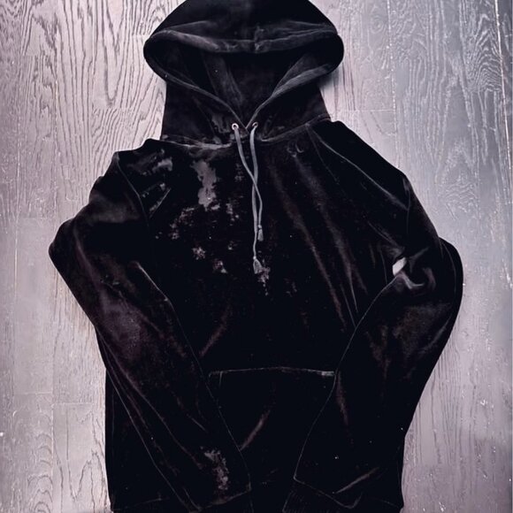 Saint Laurent Black Distressed Effect Hoodie Size M Mint! - Picture 2 of 4